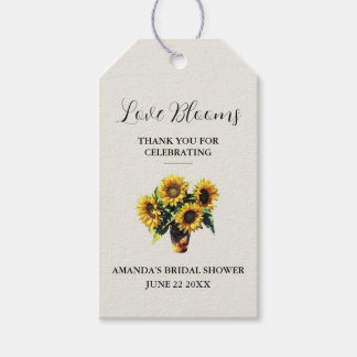 Etiquetas Para Regalos Favor de Boda Amor de Girasol Rústico