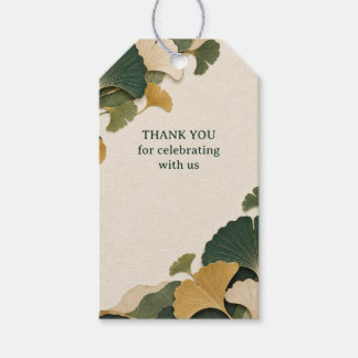 Etiquetas Para Regalos Favor de boda botánico de papel verde Ginkgo