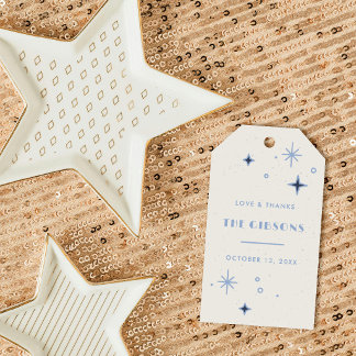 Etiquetas Para Regalos Favor de boda celestial "Luna Azul & Estrellas"