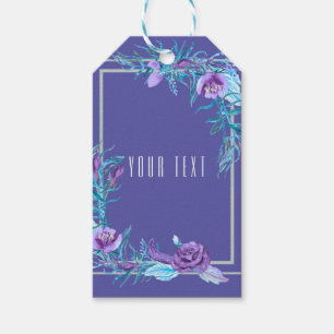 Etiquetas Para Regalos Favor de Boda Chic Floral Aqua Púrpura Ultra Viole