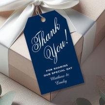Favor de boda de agradecimiento azul marino person