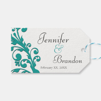 Etiquetas Para Regalos Favor de boda floral azul elegante