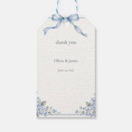 Etiquetas Para Regalos Favor de boda Hortensia Azul Polvoriento Agradecim