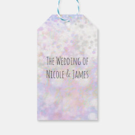 Etiquetas Para Regalos Favor de Boda Iridescente Blanco Brillante Glam