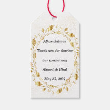 Favor de boda islámico de hoja de follaje dorado e