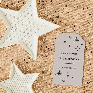 Etiquetas Para Regalos Favor de boda Luna y Estrellas Celestiales 