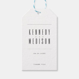 Etiquetas Para Regalos Favor de Boda Minimalista Moderno en Blanco y Negr