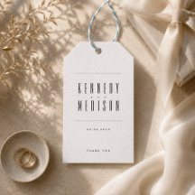 Favor de Boda Minimalista Moderno en Blanco y Negr