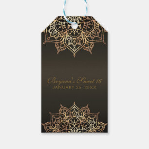 Etiquetas Para Regalos Favor de boda moderno bronce mandala dorado glam