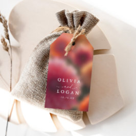 Etiquetas Para Regalos Favor de boda moderno y elegante con desenfoque fl