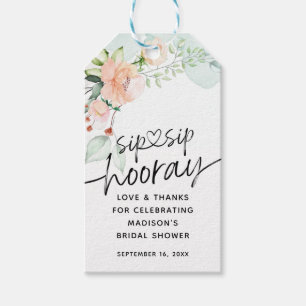 Etiquetas Para Regalos Favor de brindis floral Sip Sip Hooray para desped
