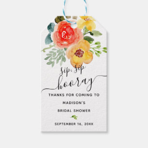 Etiquetas Para Regalos Favor de brindis floral Sip Sip Hooray para desped
