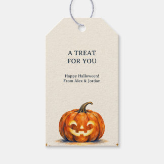 Etiquetas Para Regalos Favor de calabaza de Halloween de Lantern Courier