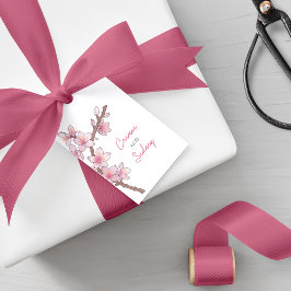Etiquetas Para Regalos Favor de casamiento de cerezo con flores de agua