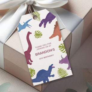 Etiquetas Para Regalos Favor de Cumpleaños de Niño con Dino Lindo Dinosau