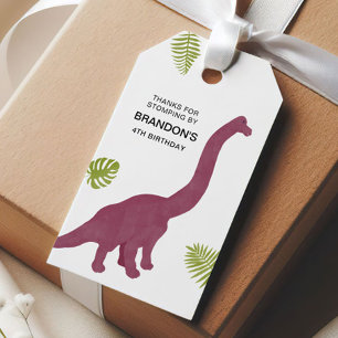 Etiquetas Para Regalos Favor de cumpleaños de niño con dinosaurio lindo