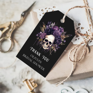 Etiquetas Para Regalos Favor De Ducha Bridal De Cráneo De Flor Oscura Gót