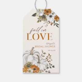 Etiquetas Para Regalos Favor de ducha de la calabaza blanca otoño