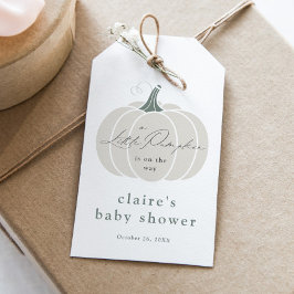 Etiquetas Para Regalos Favor de Elegante Calabaza Blanca de Otoño para Ba