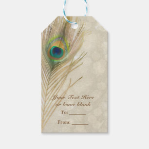 Etiquetas Para Regalos Favor de fiesta glamoroso con pluma de pavo real e