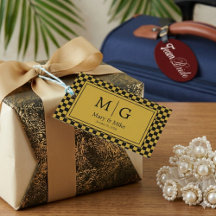 Favor de fiesta personalizado con monograma elegan