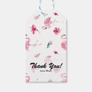Etiquetas Para Regalos Favor de fiesta tropical de Flamenco Rosa e Hibisc