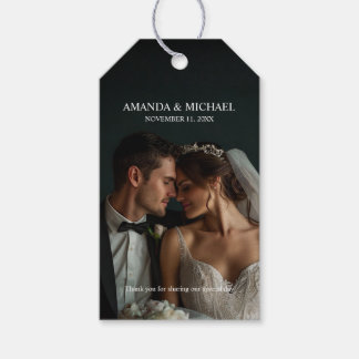 Etiquetas Para Regalos Favor de Foto Personalizada con Nombres y Fecha de
