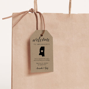 Etiquetas Para Regalos Favor de la Bienvenida del Boda Mississippi