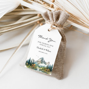 Etiquetas Para Regalos Favor de la Boda de Árbol Evergreen