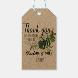 Etiquetas Para Regalos Favor de matrimonio de hojas tropicales verdes per