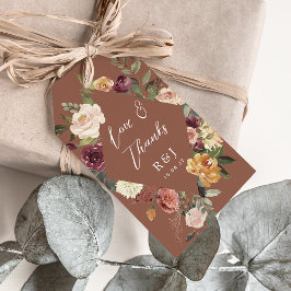 Etiquetas Para Regalos Favor de matrimonio floral de color acuático con f
