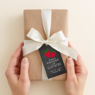 Etiquetas Para Regalos Favor de Mermelada de Fresa en Pizarra