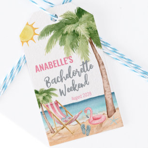 Etiquetas Para Regalos Favor de Playa Tropical de Despedida de Soltera Gr
