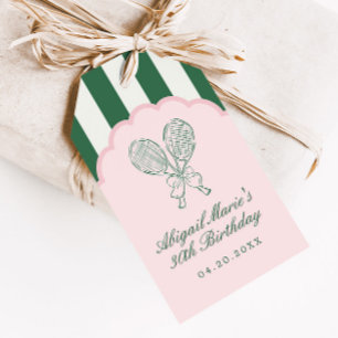 Etiquetas Para Regalos Favor de raqueta de tenis junto a la piscina del c