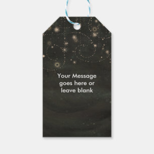 Etiquetas Para Regalos Favor de remolinos del cielo oscuro celestial negr