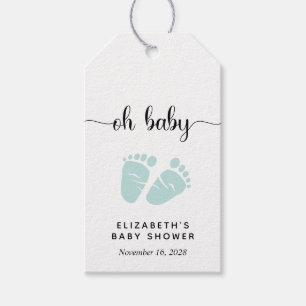 Etiquetas Para Regalos Favor del partido Baby Shower verde de la menta