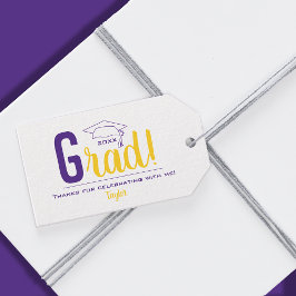 Etiquetas Para Regalos Favor del partido de la capa de graduación morada