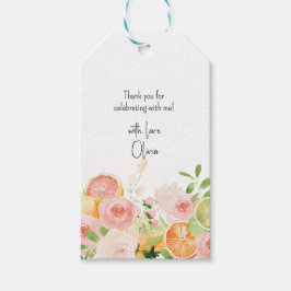 Etiquetas Para Regalos Favoritos de Citrus Floral Bridal Shower Shower