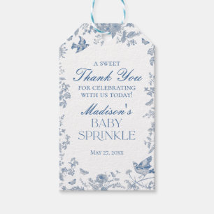 Etiquetas Para Regalos Favoritos para Baby Sprinkle con Toile De Jouy Azu
