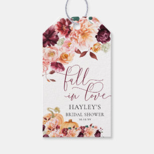 Etiquetas Para Regalos Faye Borgoña Enamorarse del Otoño Fiesta de Desped