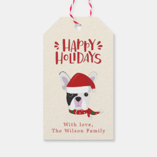 Etiquetas Para Regalos Felices fiestas - Agradables Navidades de Bulldog 