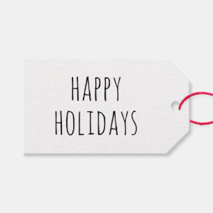 Etiquetas Para Regalos Felices Fiestas Minimalistas. Navidad Simple Moder