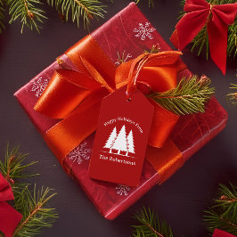 Etiquetas Para Regalos Felices Fiestas Navidades de Pine Trees