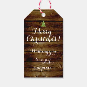 Etiquetas Para Regalos Felices Navidad de madera del país de Vinage