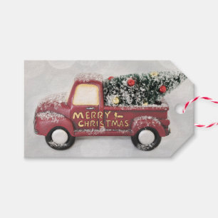 Etiquetas Para Regalos Felices Navidad del camión del juguete del amor y