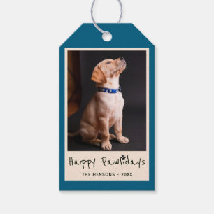 Etiquetas Para Regalos Felices Pawlidays Funny Pun Family Mascota Photo