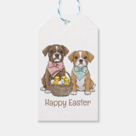 Etiquetas Para Regalos Felices perros del Boxer de Pascua