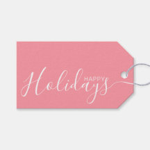 Felices vacaciones Blanco Rosa Minimalista