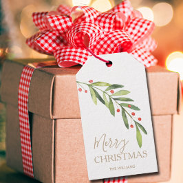 Etiquetas Para Regalos Felicidad Navideña con Vegetación