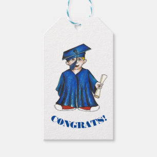 Etiquetas Para Regalos ¡FELICIDADES! Diploma de bata de niño de graduació